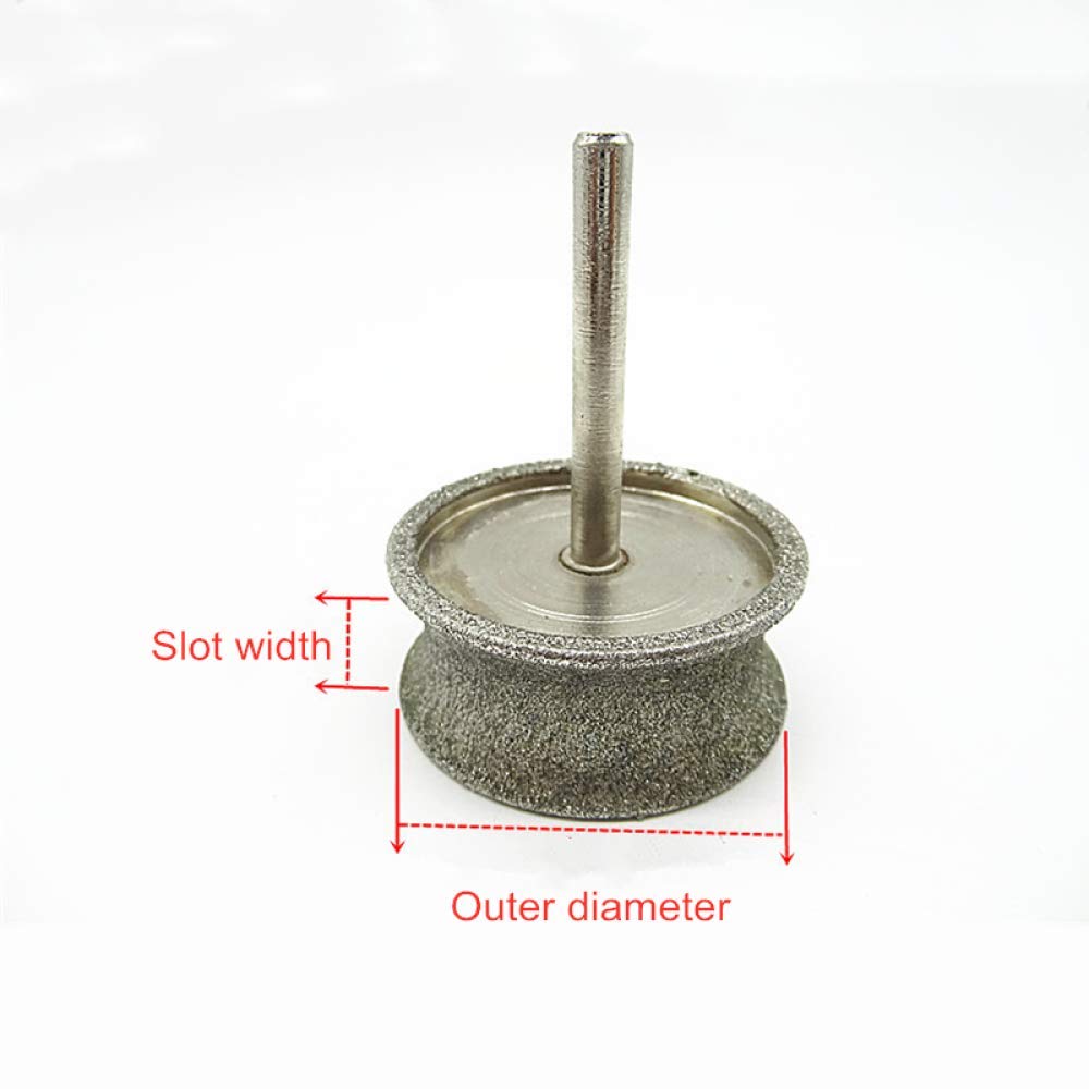 Muela abrasiva de copa, 1 pieza, cabezales arco foso redondo, puntas diamante, cabezal cóncavo, abrasivo for tallado joyería, 20 mm x 7, grueso(35mm*18mm)