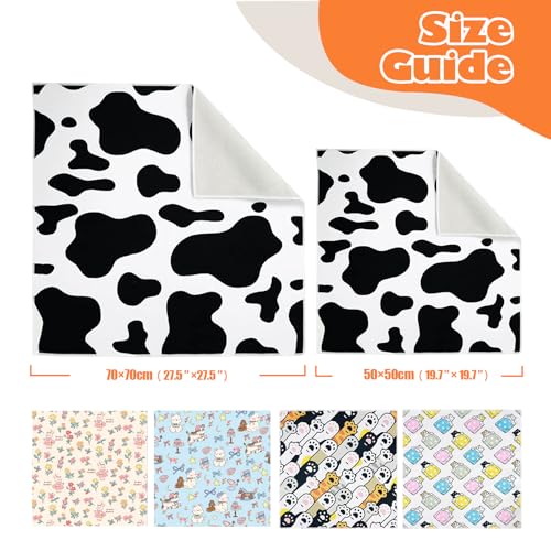 Image of Cat Grooming Wrap, Cat Wrap Self-Adherent, Anti-Scratch Anti-Bite, Anti-Escape Grooming Bag for Cats Nail Clipping, Ear Cleaning, and Teeth Brushing (19.7 x 19.7 inch Cow Pattern)
