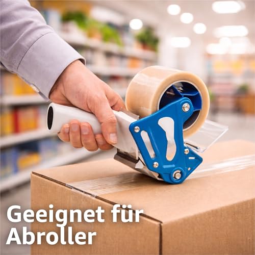 TK Gruppe Timo Klingler 6x Klebeband klar 66 Meter - extra stark - transparent - Packband Paketband Paketklebeband Verpackungsband für Verpackungen wie Pakete, Paketbandabroller