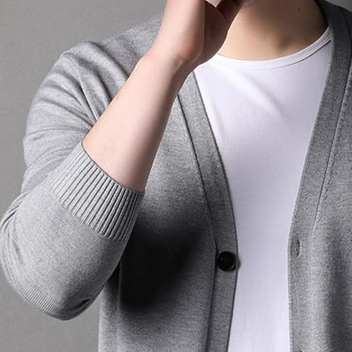 Cardigan léger à col en V homme : pull tricoté ajustée chic - 4