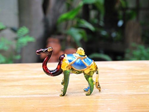 Handmade Mini 2" Blown Glass Camel Figurines Art, Gift Ideas,Miniature Animals,Tiny Ornament Cool Stuff Desert Decor No.1