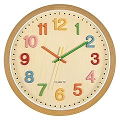 Foxtop Silent Kids Wall Clock Non Ticking Battery Operated Colorful Childrens Clock for Classroom photo Foxtop Silent Kids Wall Clock Non Ticking Battery Operated Colorful Childrens Clock for Classroom