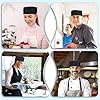KALIONE 4 Pack Black Chef Hats Chef Beanie Caps Adjustable Kitchen Cooking Caps for Men, Flat Top Sushi Beanie for Adult with Breathable Mesh Top (Unisex) #3