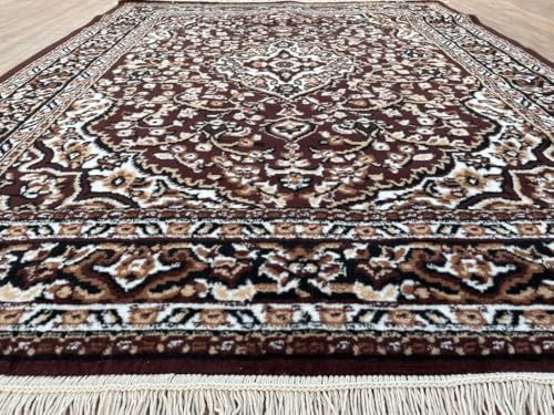 Image of TTC THREAD & TEXTURE CARPET Traditional Comfort: Power-Loomed Carpets for Living Room- Every Space Area Rug Color Brown Size 7x10 Feet (210x300cm)