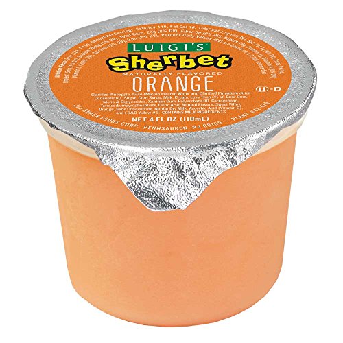 Luigis Orange Sherbet Cup, 4 Ounce -- 96 per case.