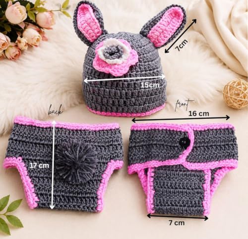 Image of BabyMoon ( SET OF 2 Baby Rabbit Designer Crochet Clothing /Best Costume /Photography Props /Best