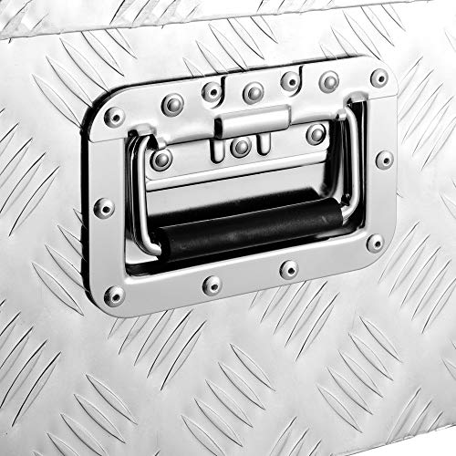 Arksen 39 Inch Aluminum Bar Tread Tool Box, Waterproof Rectangular Under Truck Storage Chest For Pick Up Truck Bed, Rv Trailer, Atv With Lock And Keys - Silver #TOP3