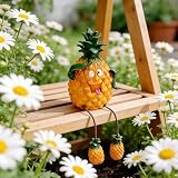 Cute Pineapple Shelf Sitter Decor,Funny Resin Hanging Leg Figurine Decor