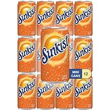 Bundle of Orange Soda Mini Soda Cans, 7.5 oz Soft Drinks Bulk Snacks Pack, Small Refrigerator & Snack Pantry Drink 12 Count Beverage Bedroom & Kitchen Supplies