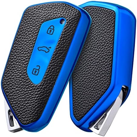 OATSBASF Etui na kluczyki samochodowe do VW, etui na klucze, kompatybilne z Golf 8, Seat, Leon, MK 4, Tarraco, Ateca, Skoda, Octavia TPU, silikonowe etui na klucze (srebrne)