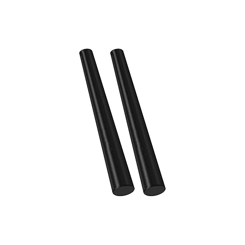 Varilla de copolímero acetal redonda de 1-1/2 pulgadas de diámetro, 12 pulgadas de longitud, negro opaco, tolerancia estándar, paquete de 2