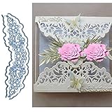 Lace Flower Metal Die Cuts,Wedding Invitation Flower Border Edge Cutting Dies Cut Stencils for DIY Scrapbooking Photo Decorative Embossing Paper Dies for Card Making