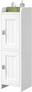 Akxomel Small Bathroom Cabinet Narrow Toilet Paper Organizer White
