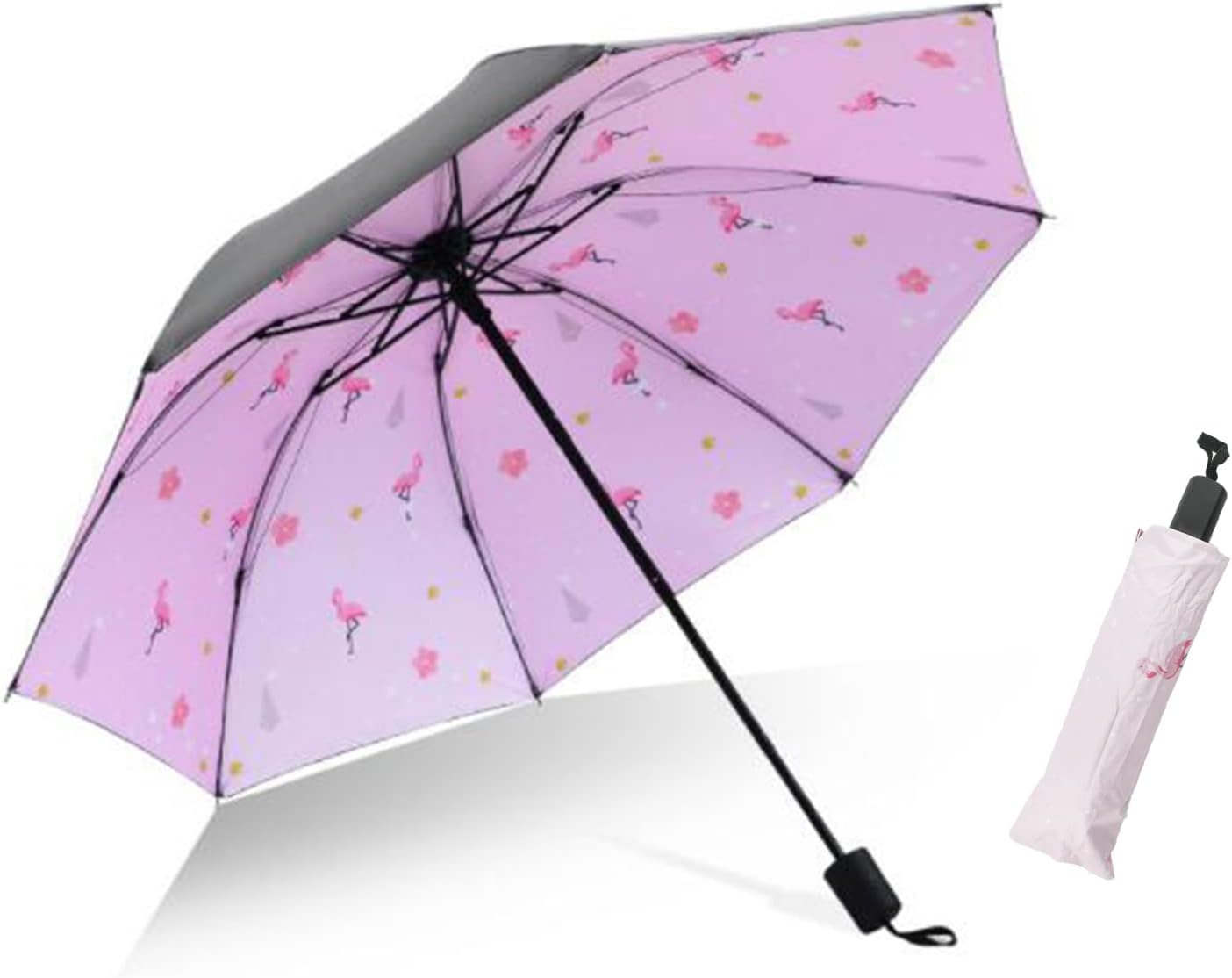 LLanxiry Compact Travel Umbrella,Windproof Waterproof Stick Umbrella Anti-UV Protection Golf Umbrellas