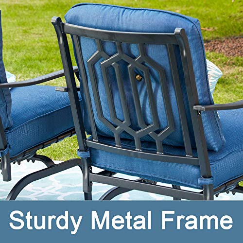 Patiofestival 4 Pices Patio Furniture Conversation Set,Metal Outdoor Furniture Set W/All Weather Cushioned Loveseat,Poolside Lawn Chairs,Coffee Table thumb #5