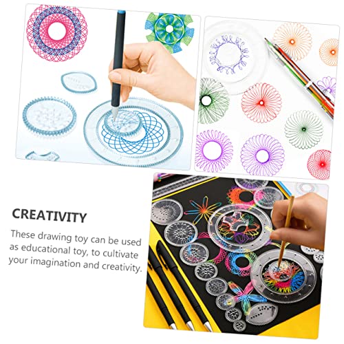 Operitacx 1 Conjunto 22 Unidades Governante Wanhua Espirógrafos Juguetes Para Niños Réguas Para Dese