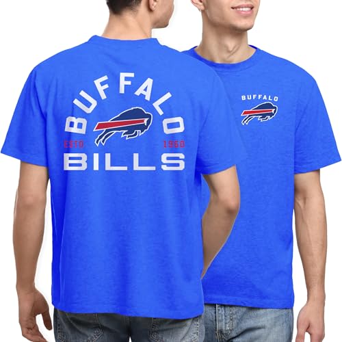 Junk Food NFL - Unisex Adult Short Sleeve Fan Tee - Buffalo Bills Classic Arched - Officially Licensed - Royal Blue - 3XL