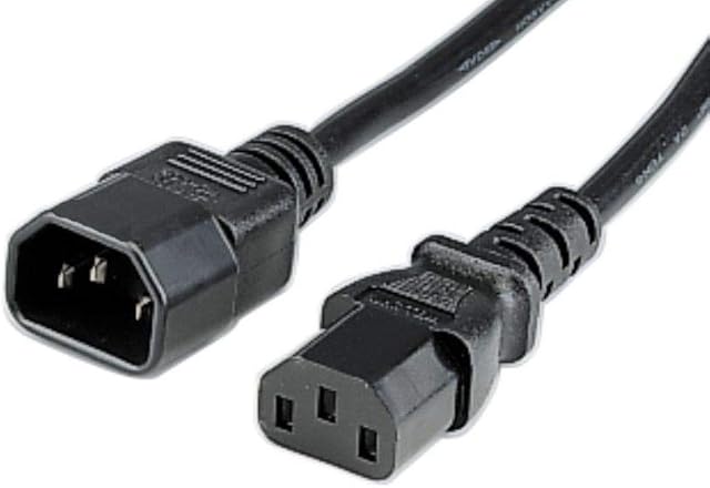 Ex-Pro 0.5m IEC C14 to IEC C13 Power Lead Extension Cable - Black