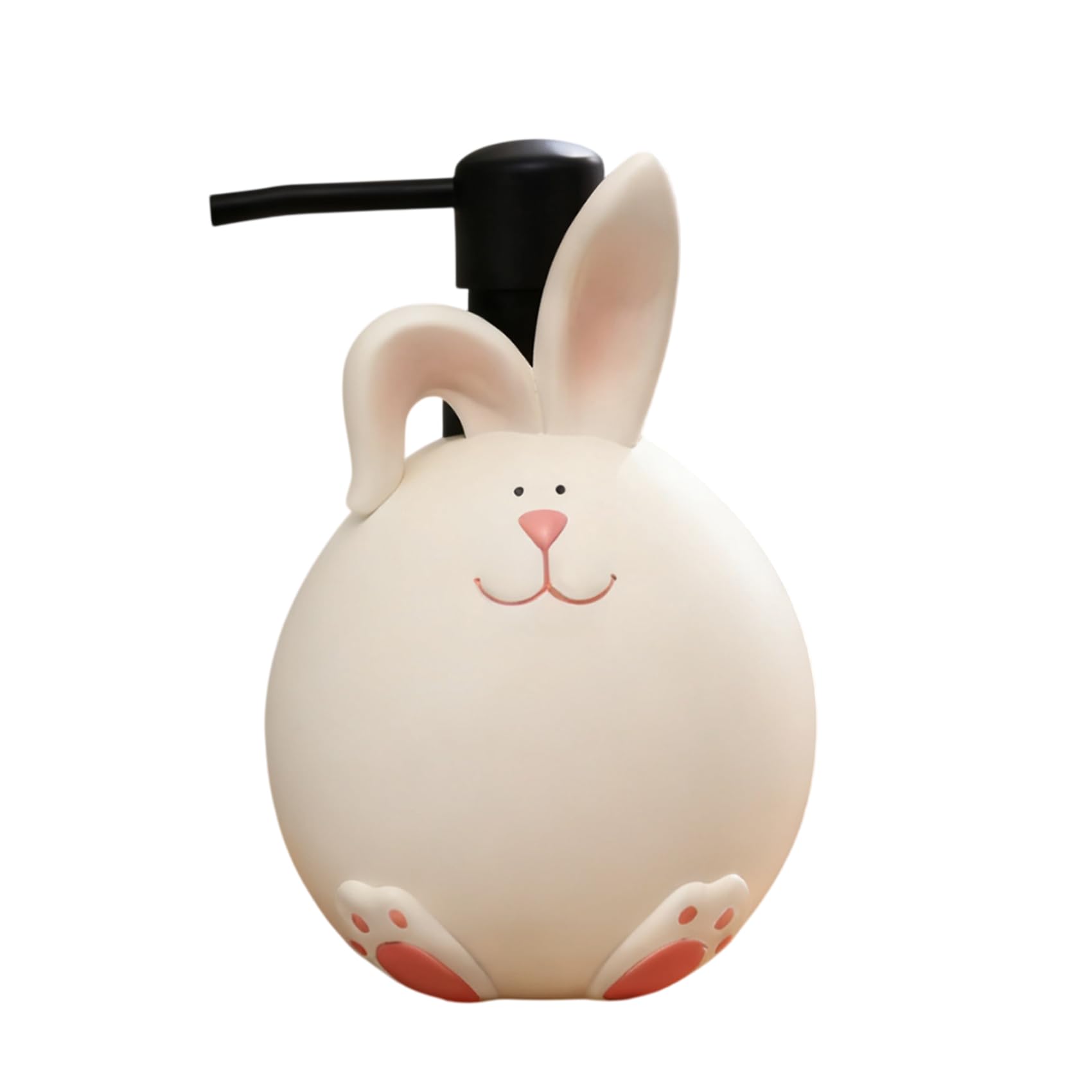 Blissilk 500ml Chubby Rabbit Design Resin Cute Soap Dispenser Refillable Liquid Soap Dispenser with Easy Pump, Designed for Bathroom & Kitchen Countertop