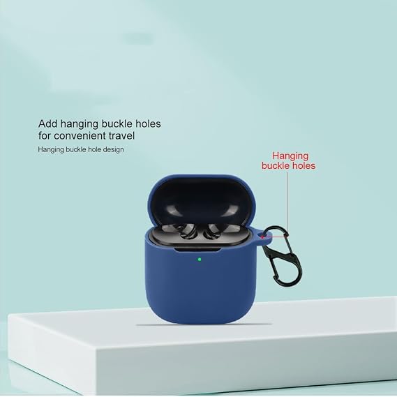 FTRONGRT Case Compatible with Oraimo FreePods Neo, Anti-Scratch, Shockproof, Silicone Case Compatible with Oraimo FreePods Neo Bluetooth Earphone.Navy Blue