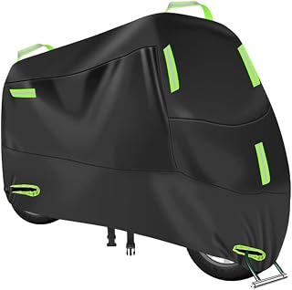 バイクカバー300D 厚手バイクカバー 耐熱 ホンダに適用 クロスカブ110 全天候型 防水 紫の外線防止 盗難防止 前後5つの反射ストリップ 収納バッグ付き