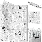 60 Sheets Vantage Newspaper Tissue Paper, 20x14in Old Newsprint Art Tissue Paper Retro Kraft Magazine Wrapping...