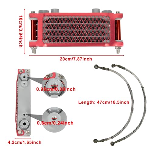 PSLER Motorcycle Oil Cooler Radiator for CRF XR KLX 50-140cc Dirt Bike, Red by PSLER - Used condition - Image 7