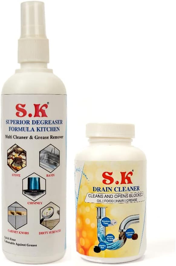 Combo Of Multi Kitchen Cleaner (grease stain remover 200ml.) & Drain Cleaner -200gr