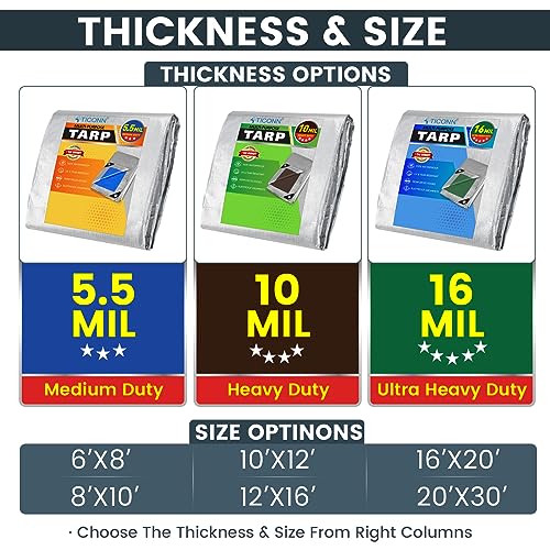 TICONN-Heavy-Duty-Tarp-Cover-Extra-Thick-Tarps-Waterproof-Tear-and-Rip-Proof-UV-Resistant-Tarpaulin-with-Reinforced-Grommets-and-Edges-55-Mil-6x8