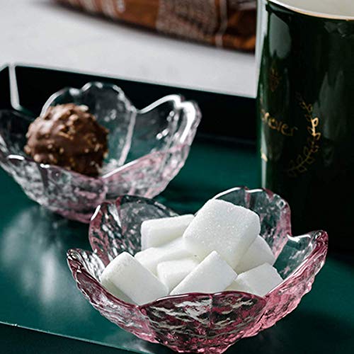 Sdeetesamjun Pink Glass Bowls Set Of 4, Trifle Bowl Small Dipping Sauce Cups- Japanese Sakura Flower Cherry Blossom Shaped Bowl Decorative Bowl For Side Dishes, Ice Cream, Pudding, Custard, Dessert #TOP4