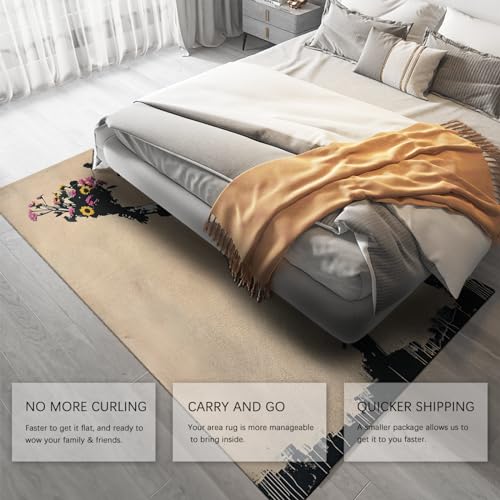 Tapis de sol style Banksy pour chambre d'enfant et espace de jeu lavable 180x270