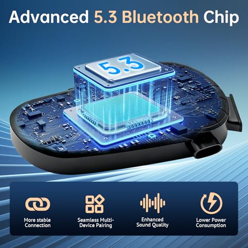 Image of Motorcycle Helmet Bluetooth Headset Noice Cancellation, Wireless Helmet Speakers 4 Colors LED Light,1200mAh Battery, IP67 Waterproof /HiFi Sound, Smart Motorcycle Headphones for All Helmets