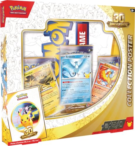 Pokémon : Collection Poster 30ᵉ Anniversaire du JCC Pokémon (3 Cartes Promo, 1 Poster et 3 boosters)