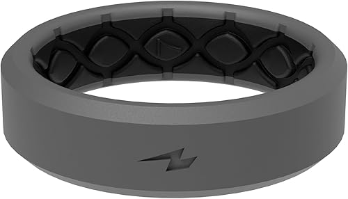 Groove Life Zeus - Anillo fino Anillos de boda de silicona transpirable para mujer, cobertura de por vida, diseño único, anillo de ajuste cómodo