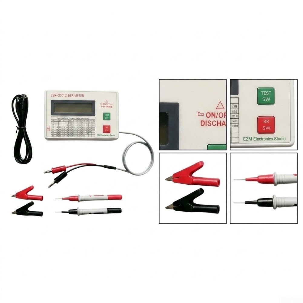 ESR2501C Kondensator Tester LCR-Messgerät mit TFT Display für ESR DCR Messung Elektronik Bauteile Prüfung 125x80mm