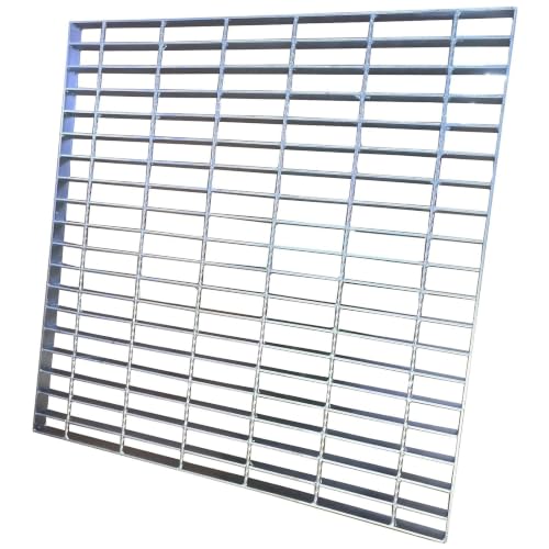 Image of Galvanized Steel Drain Grate, Driveway Channel Cover 28x28 in