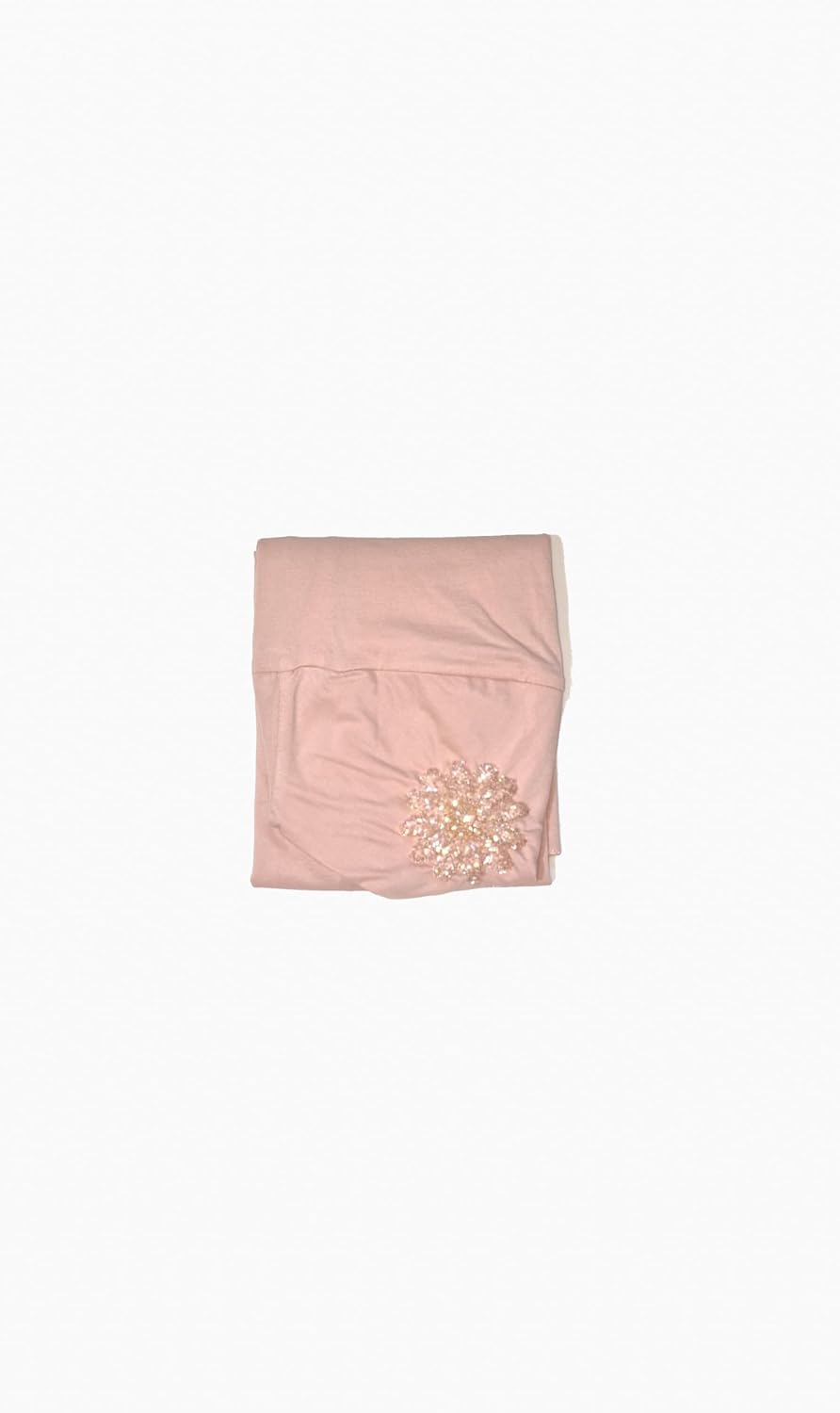 Pink Bonnet Chamomile Beaded NISANUR Luxury Hand-Crafted Hijab Bonnet for Women – Embellished Headwear with Hand-Stitched Beadwork, Full Coverage, Elegant Hand-Made Muslim Head Cover