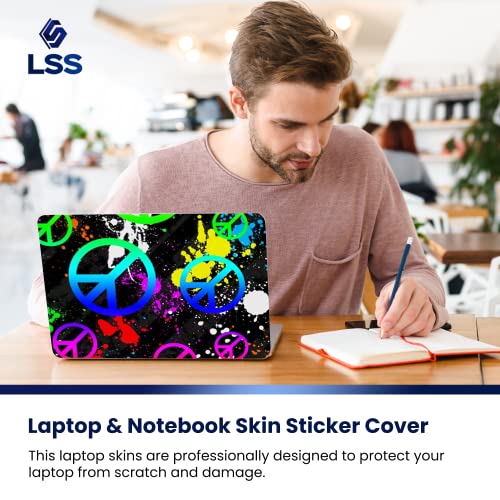 Image of LSS 15 15.6 inch Laptop Notebook Skin Sticker Cover Art Decal Fits 13.3 inch 14 inch 15.6 inch 16 inch HP Dell Lenovo Apple Asus Acer Compaq (Free 2 Wrist Pad Included) Peace Signs