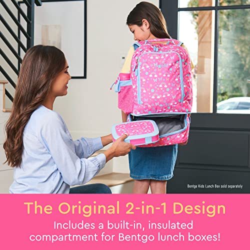 Bentgo® Kids 2-In-1 Backpack & Insulated Lunch Bag - Durable 16” Backpack & Lunch Container In Unique Prints For School & Travel - Water Resistant, Padded & Large Compartments (Rainbows) #TOP1