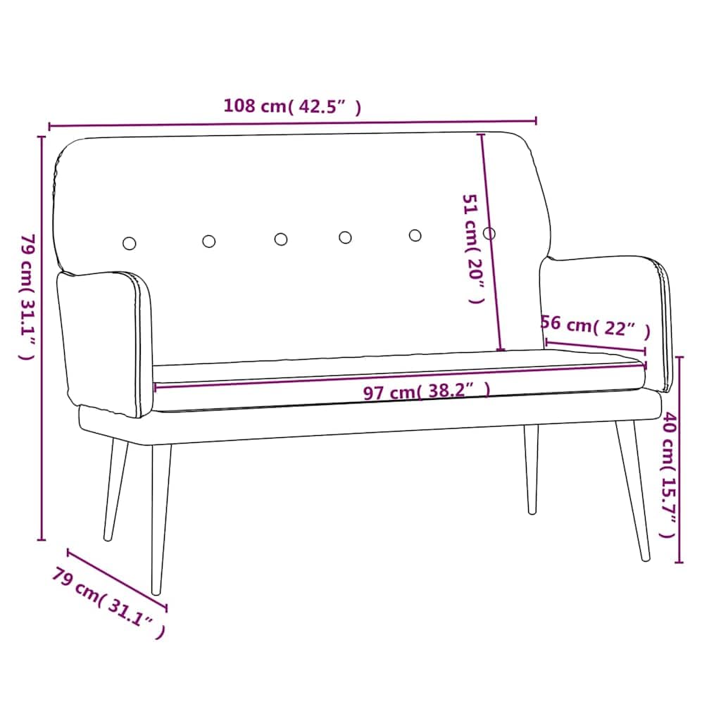 Banc rembourré en velours rouge vin avec structure en métal - 108 x 79 x 79 cm - Banc rembourré pour salle à manger, couloir, salon - Assise confortable - Banc porte-manteau robuste avec