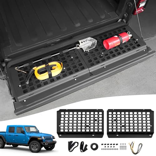 Painel Molle compatível com 2019-2024 Jeep Gladiator JT Rack Side Molle Rack Redes de carga (para Jeep Gladiator Tailgate Molle Panel)