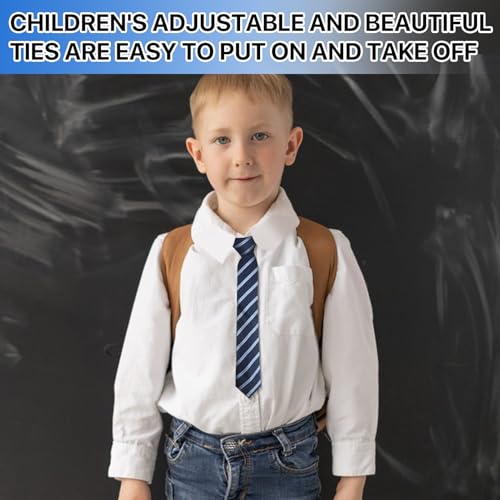 Jecdfs Verstellbare Vorgebundene Kinderkrawatte Gestreift für Jungen und Mädchen, Elegante Krawatte Kinder Jungen mit Clip, Seideneffekt, für Hochzeiten, Schuluniformen und Geburtstage, Komfortabel