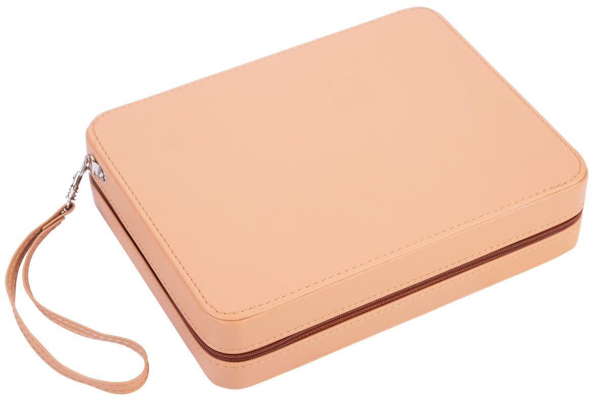 Engelhart - 250501 - Backgammon da Viaggio 9" in Astuccio Beige, Arancione e Nero – Gioco da Tavolo Tascabile