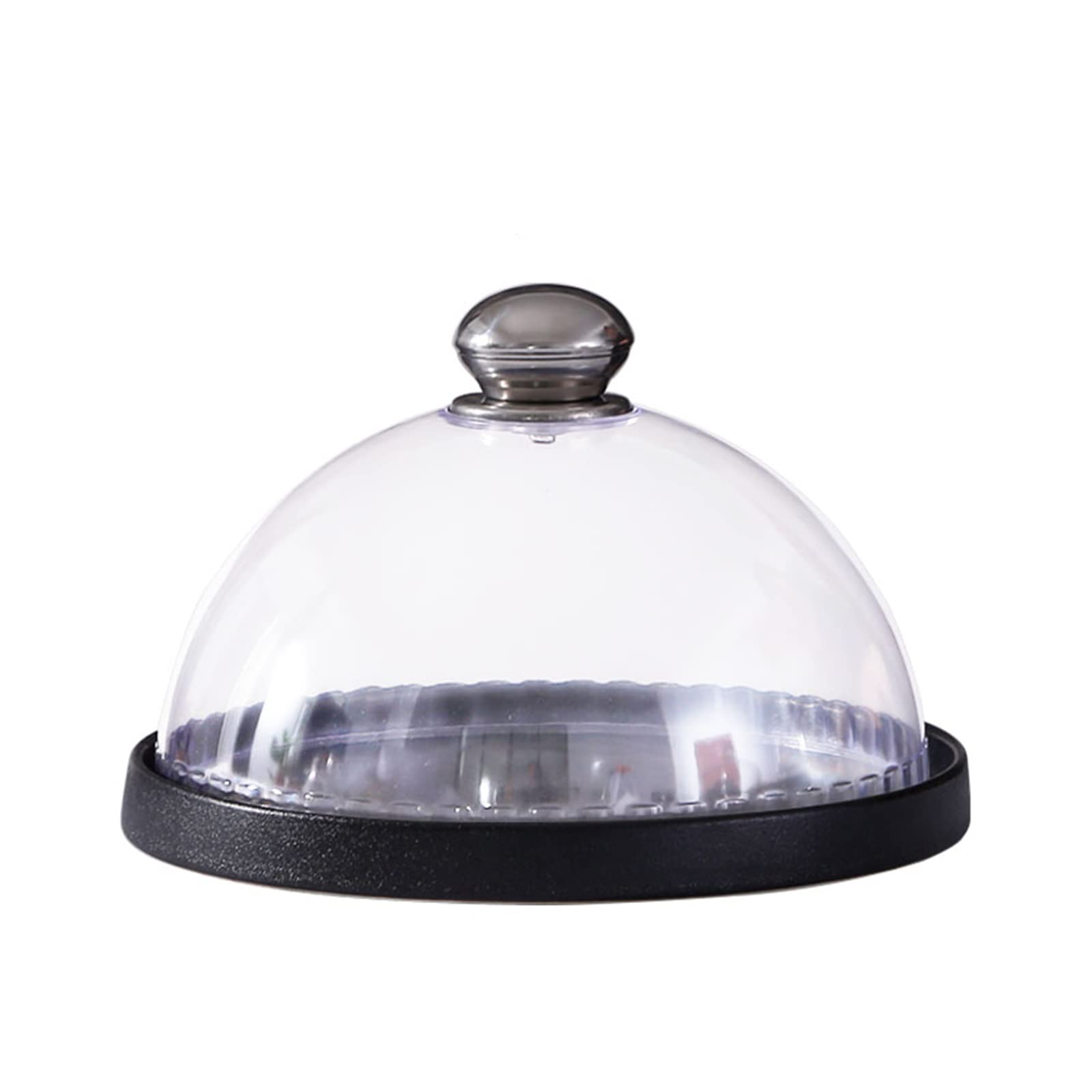 Copertura per Alimenti, Campana Coperchio Microonde,Vassoio in ceramica da 9/11 pollici con coperchio a cupola, coperchio in plastica trasparente liscia e vetro, piatto da portata rotondo in