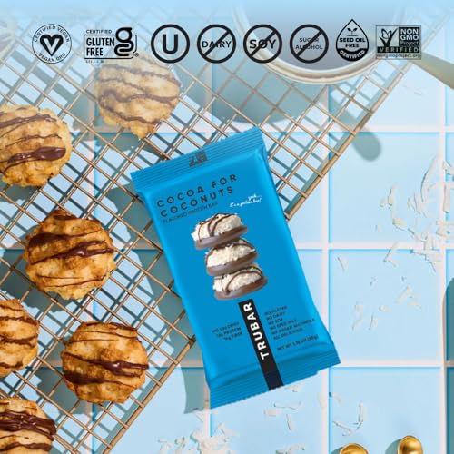 Image of TRUBAR Vegan Protein Bar, Cocoa For Coconuts, Gluten Free, Plant Based Protein, Dairy Free, Non GMO, Soy Free, No Sugar Alcohols, 12G Protein, 12G Fiber, 23G Carb, On the Go Snack Bars, 12ct