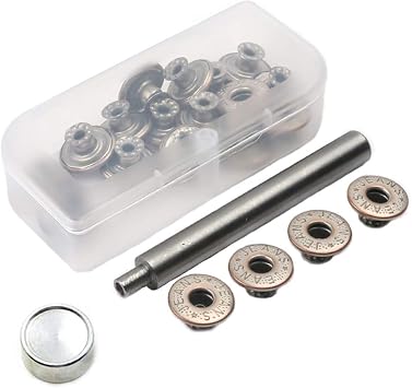 20 Pieces Jeans Button Tack Buttons Snap Fastener Press Studs Metal Replacement Kit with Storage Box, Diameter 17MM0.67 Inch Style 4