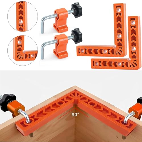 90 Grad Winkel Klemme, 90 Grad Winkel, Winkelspanner, Winkelspanner 90 Grad, 2 Stück 90 Grad Positionierwinkel, Rechtwinklige Keilvorrichtung, Eckspanner, Winkelklemme, Framing Spacing Tool 90 Degree