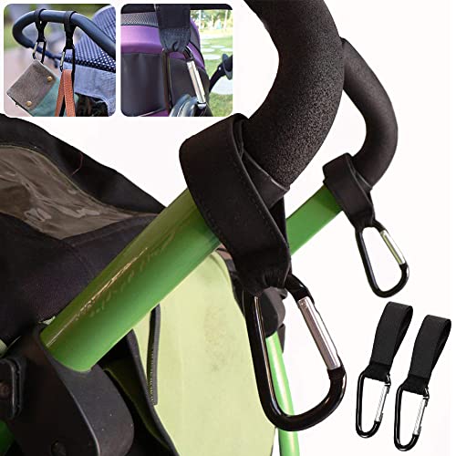 Kinderwagen Haken,Kinderwagen Haken für Wickeltaschen,Taschenhaken Kinderwagen,Einkaufshaken Kinderwagen,Kinderwagenhaken Taschenhaken für Spielzeug Wickeltasche Winter Decke, Schwarz,4 Stück