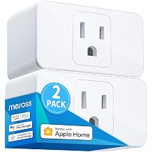 meross Smart Plug Mini, 15A &amp; Reliable Wi-Fi, Support Apple HomeKit, Siri, Alexa, Echo, Google Assistant and Nest Hub, App Control, Timer, No Hub Needed, 2.4G WiFi Only, 2 Pack