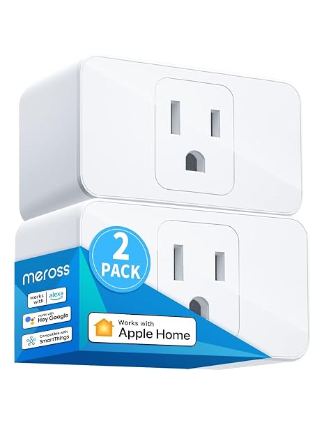 meross Smart Plug Mini 2 Pack, Voice & APP Control, Support HomeKit, Alexa | Offline Local Control, Work with Smartthings / Google, ETL Certified for Home Bedroom / Kitchen Lamps / Fans, 1800W 15A